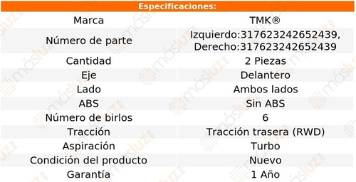 2- Mazas Delanteras Nv350 Urvan 2.5l 4 Cil 2014/2019 Tmk Foto 2