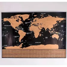 Mapamundi Premium Para Raspar Scratch Mapa Banderas Poster 