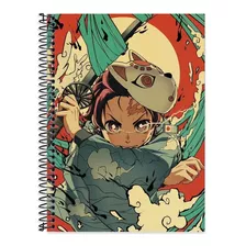 Caderno 1 Mat Capa Dr Demon Slayer Kimetsu No Yaiba Tanjiro