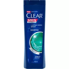 Shampoo Anticaspa Clear Men L/diária Frasco 400ml Kit C/4