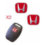 2 Emblemas Honda Negro Fit 2006 2014 Llave Control Alarma 