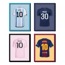 Cuadros Camisetas Dorsales Lionel Messi 30x40c/u