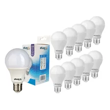 Kit C/ 10 Lâmpadas Led Galaxy Bulbo 15w 3000k E-27 Bivolt Luz Branco-quente 110v/220v