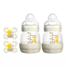 2 Biberones Mamila Anticolico 4 Oz 130ml + 2 Chupones Bebe