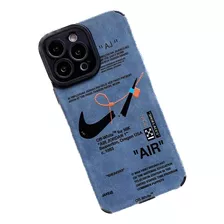 Carcasa De Alcantara Azul Diseño Nike Para iPhone 12 Pro Max