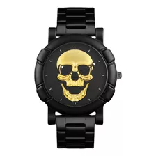 Reloj De Acero Inoxidable Diseño De Calavera Para Hombre 