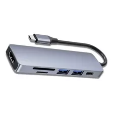 Hub Adaptador Usb Tipo C 6 Em 1 Com Hdmi 4k Mac Pro/air/m1