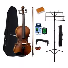 Violino Vogga 3/4 - 4/4 Completo + Afinador + Estante + Esp Cor Fosco Tamanho 3/4