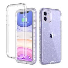 Funda Lontec Para iPhone 11-purpurina Plateada/transparente