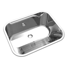 Cuba Tanque Aço Inox Escovada Rebordeada Mekal 50x40x23cm Cor Cinza