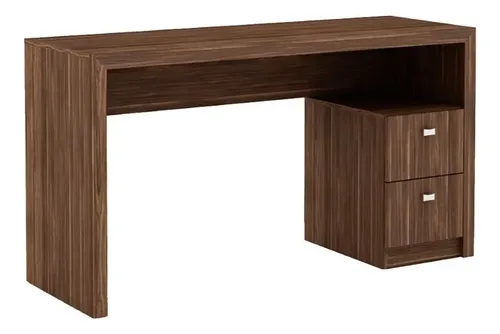 Mesa Escrivaninha Me4130 2gavs Nogal-tecno Mobili Marrom