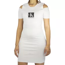 Vestido Calvin Klein Rib Original - Branco