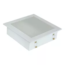 Plafon Space Embutir Quadrado Branco 20cm Aluminio 1 Soquete