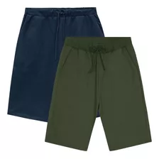 Kit 2 Bermudas Básicas Masculina Em Moletom Malwee