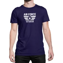 Camiseta Estampada Força Aérea Camisa Masculino Azul