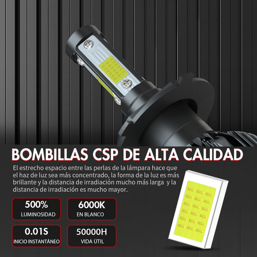 15000lm, 6000k, Kit De Faros Led 9003 H4 Luz Alta Y Baja Foto 5