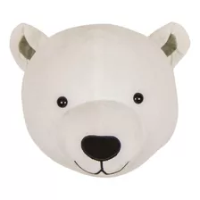 Cabeça Pelúcia De Urso Polar Decorativa - Pronta Entrega