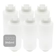 Bisnaga Para Molhos 1000ml Hamburguerias Delivery 6 Peças