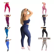 Kit 5 Leggings Cirre 3d Cós Reto Fitness Caminhada Academia