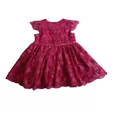 Vestido Infantil De Festa Rosa Em Renda E Saia Tule - Tiptop