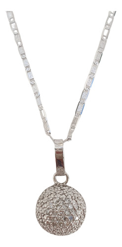 Pingente Pave Esfera De Diamantes 0,33ct De Ouro 18k 750 Branco