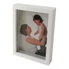 Porta Retrato Foto Cajon Prolipropileno 13x18cm Color Blanco Liso