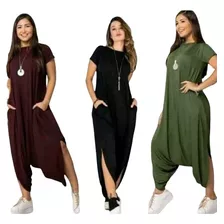 Macacão Longo Max Cargo Feminino Flare Viscose Saruel Fler