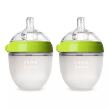 Pack De 2 Mamaderas Comotomo Verdes De 150 Ml 100% Silicona