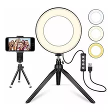 Anillo De Luz Led De 6 Con Soporte De Tripode Para Video Y