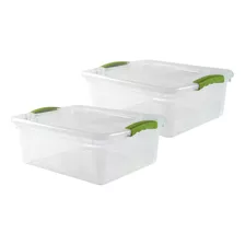 Set 2 Cajas Organizadoras Pack Organizador Plastico 15 Lts