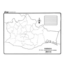 Mapa Estado De Oaxaca División Política Sin Nombres