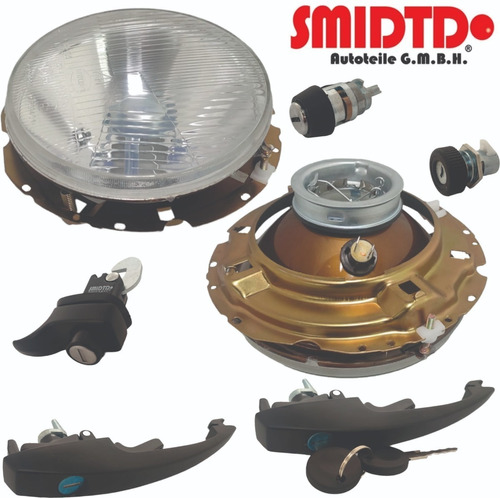 Kit Chapas Manijas C/llave Faros S/foco Vw Sedan 73-92 Vocho Foto 4