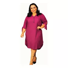 Vestido Chemise Plus Size Midi Moda Evangélica Camisão