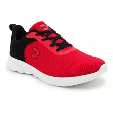 Tenis Walking Light Sport Charly Caballero Negro Rojo 22-29