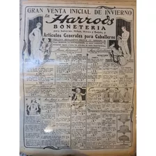 Publicidad Original Año 1921-e125976-harrods-boneteria- Moda