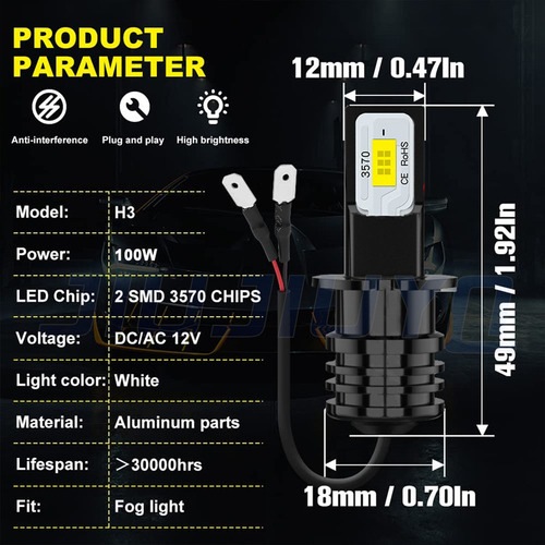 Kit De Faros Led 9005 H3 Para 1995-1998 Acura Integra Foto 8