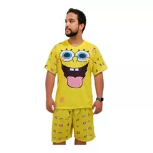 Pijama Curto Masculino Bob Esponja (tamanho Maior)