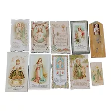 10 Cartão Católicos Santinhos Litografia Início Do Século 20