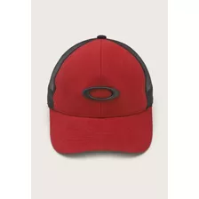 Boné Aberto Oakley Metal Ellipse Trucker Aba Curva Vermelho