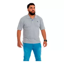 Camisa Polo Plus Size Masculina Lisa Com Punho Preta