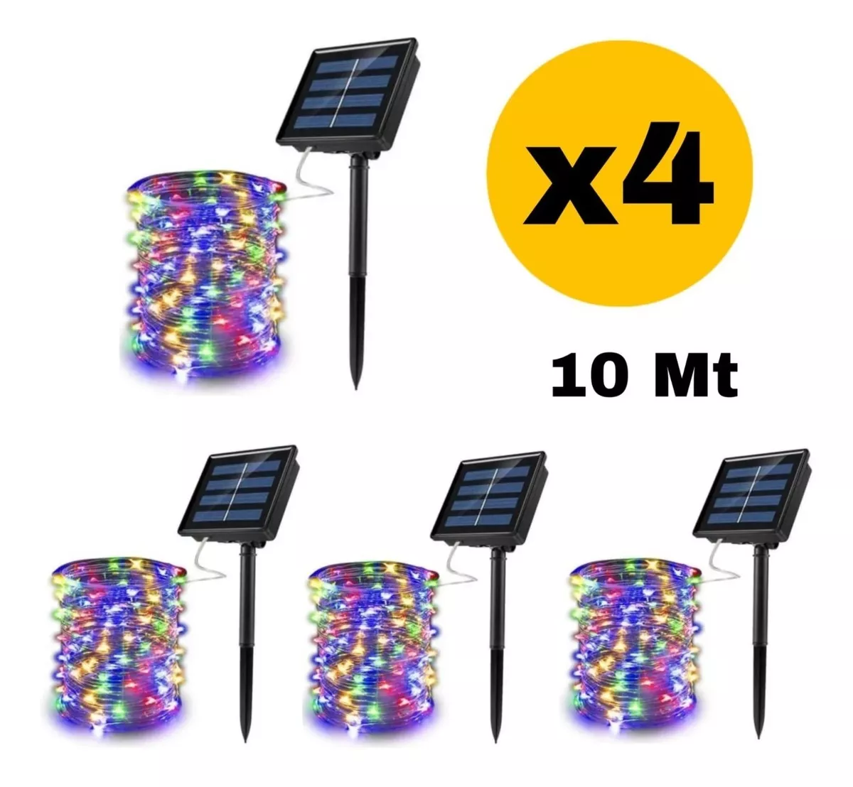 Pack X2 Manguera Led Solar Navideña Luces Solares 200led 20m