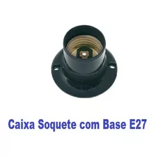 Cx 12 Unidades Bocal Soquete E27 Preto Teto Base 110 / 220v