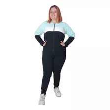 Conjunto Agasalho Plus Size Moletom Crepe Blusa+calça Treino