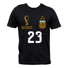 Remera Negra Selección Argentina Simil Camiseta Qatar 2022