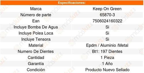 Kit Distribucion Bomba Agua Rl V6 3.5l 05_08 Kg 1229206 Foto 2