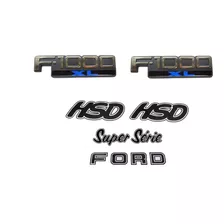 Emblemas F1000 Xl + Ford Super Série Hsd Pretos - 1996/1998