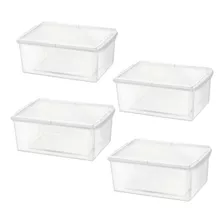  Cajas Organizador Multiuso Zapatos Con Tapa X4 Und