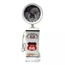 Relógio Bomba De Gasolina Vintage Route 66 34cm Em Metal