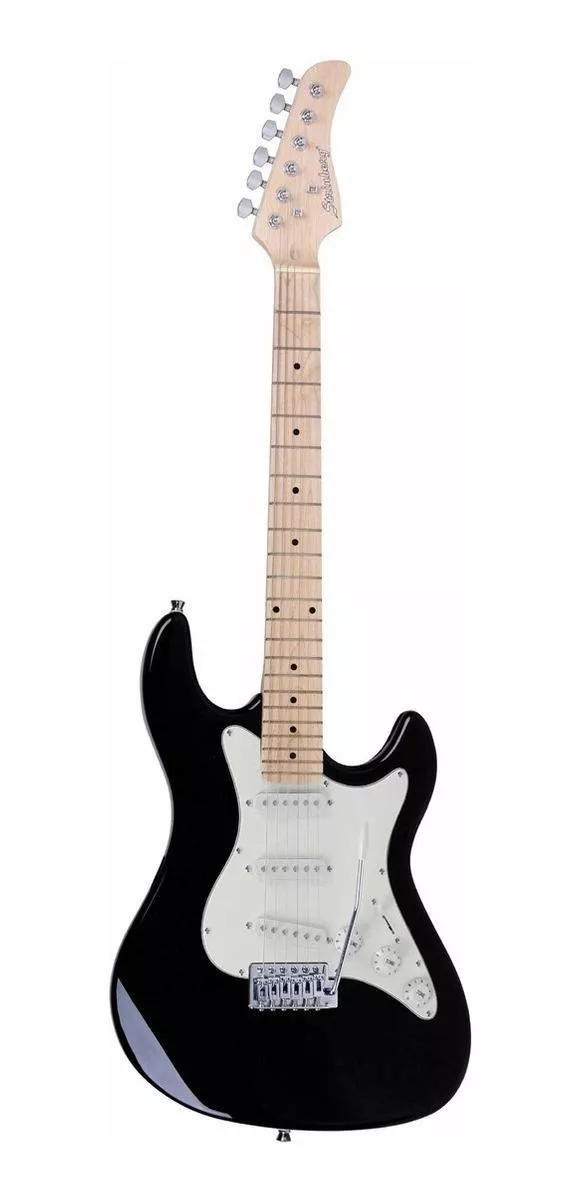 Guitarra Elétrica Strinberg Sts Series Sts100 Stratocaster De Tília Black Brilhante Com Diapasão De Bordo