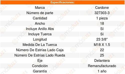 Flecha Homocinetica Delantera Esteem 1.8l L4 1999 Al 2002 Foto 4